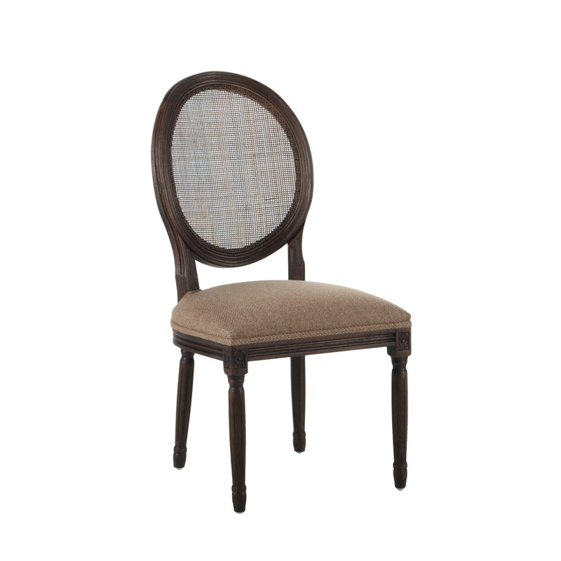 Farmhouse Solid Oak Frame Upholstered Dining Chair