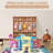 5-Section Classroom Coat Locker, 8-Inch-High Coat Rack,Heavy-Duty Plywood Furniture Suitable For Nurseries And Children’S Hallways, 15-Compartment Storage Unit, Fitted With 4 Castors, 5 Hooks And 2 St