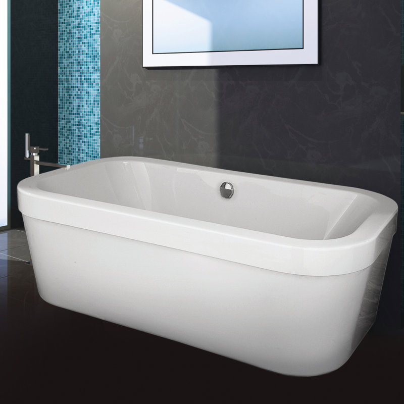 Elizabeth 72'' L Freestanding Soaking Bathtub, White