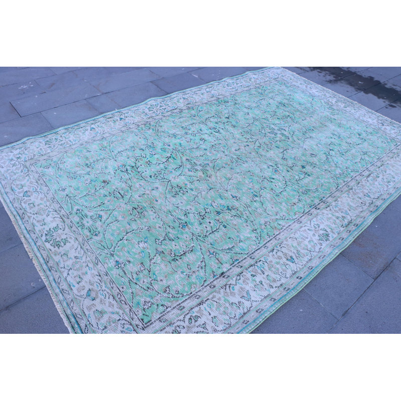 Grand tapis rétro rétro Anatolian - Oushak rustique antique parfait pour la décoration de salle à manger