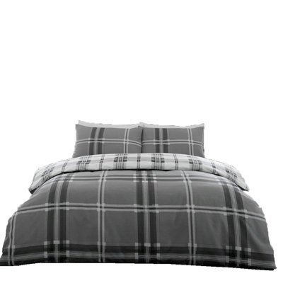 Soft Checked Duvet Cover Set with Pillowcases, Polycotton, Light weight Bedding