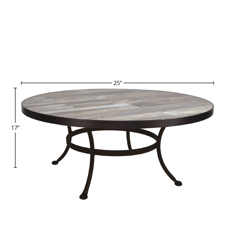 Outdoor Round Coffee Table, Carbon Black, Venice Beach