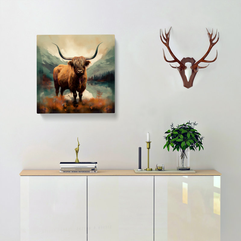 Highland Cow Surrealism No.1 - Wrapped Canvas