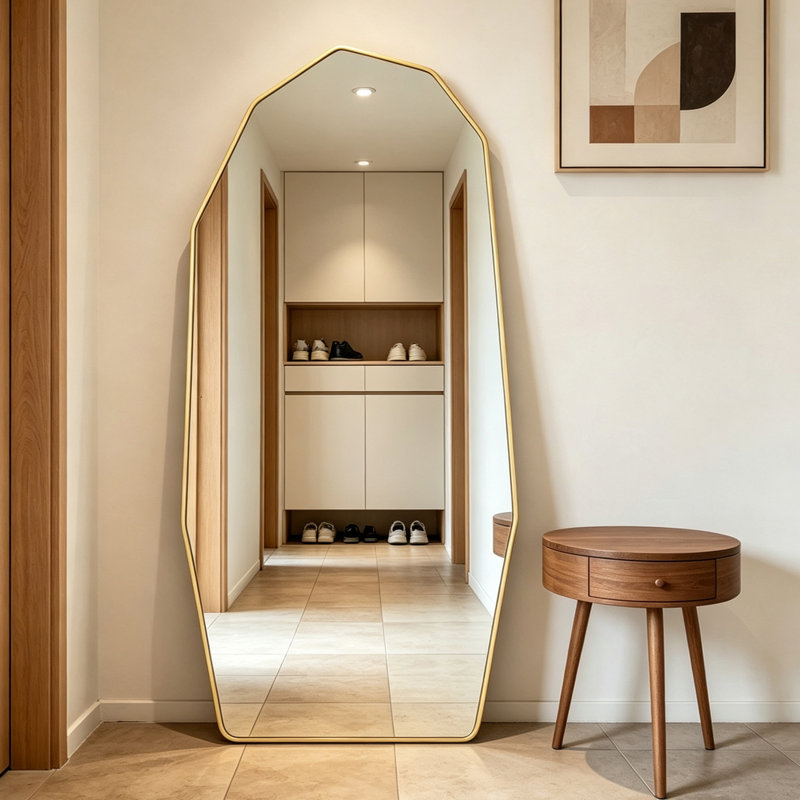 Leaning Mirror, H 71 po x l 32 po
