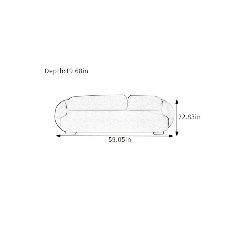 Jackstin, H 22,83 po x l 59,05 po x P 19,68 po, Blanc cassé
