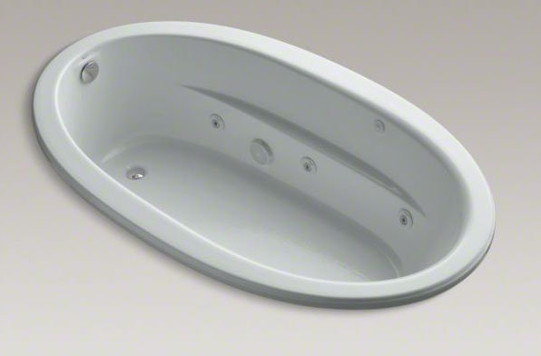 Sunward 72 in. L Whirlpool Tub, Ice Gray