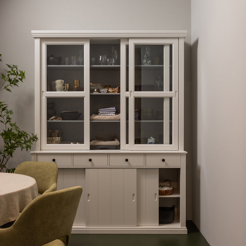 Daphne Display Cabinet, White and grey finish