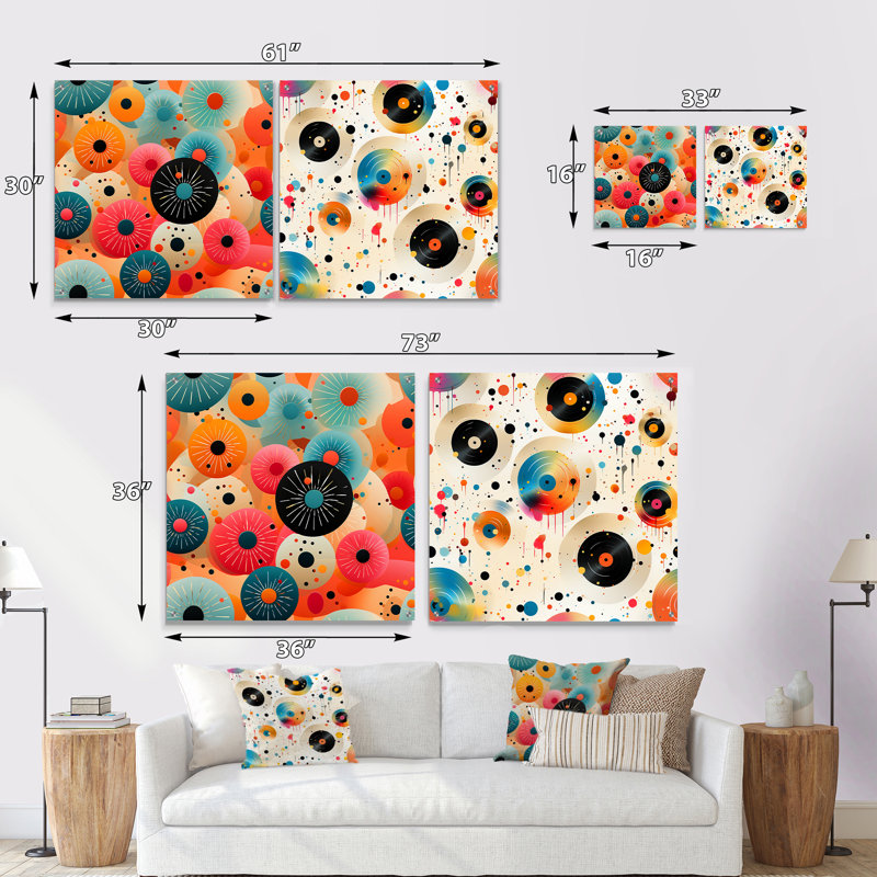 Corrielus - Ensemble de 2 verres muraux abstraits en acrylique Mid-Century, H 16 po x l 33 po