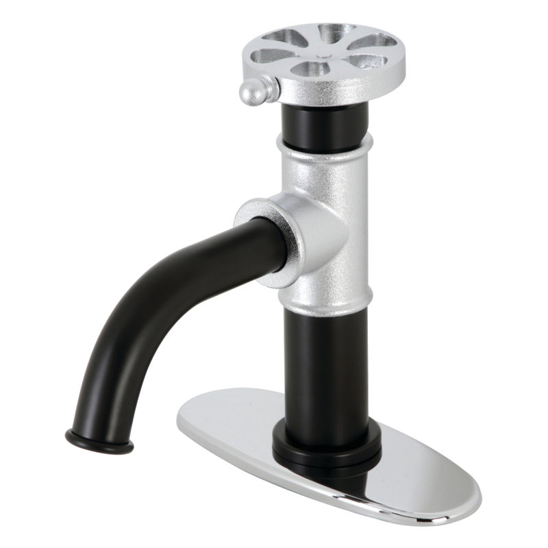 Kingston Brass Belknap Single-Handle 1-Hole Deck Mount Bathroom Faucet with Push Pop-Up and Deck Plate