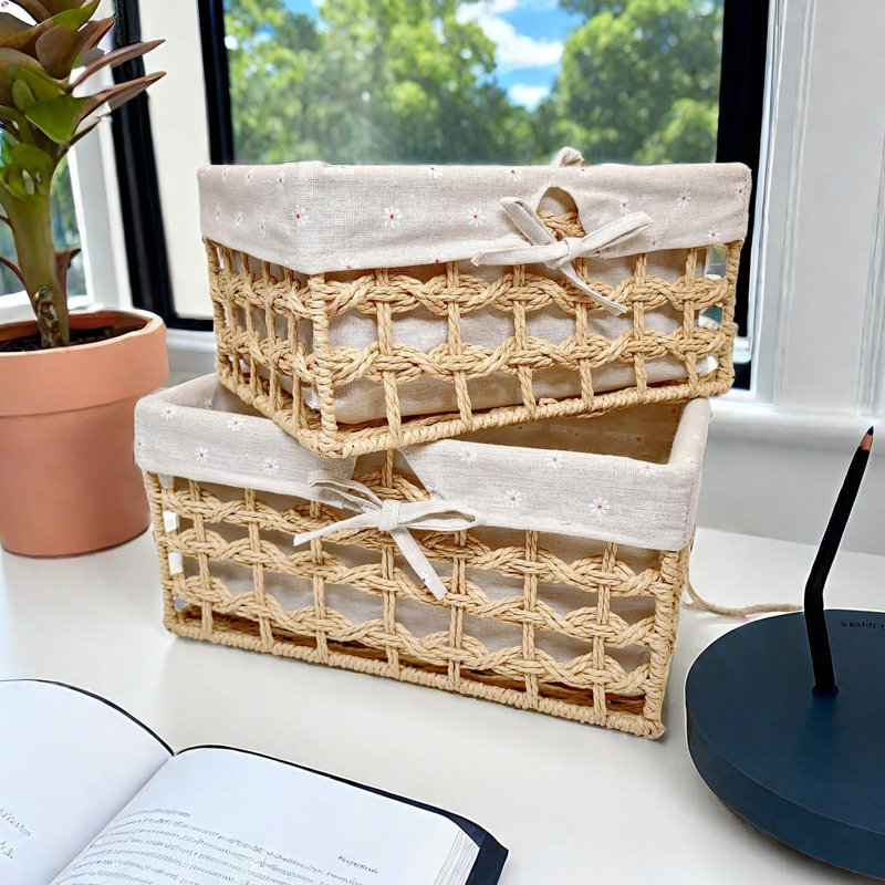 Wicker Storage Baskets With Liner