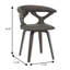 Chaise de salle à manger en bois Howzell revêtue de cuir avec structure en bois de peuplier teint et dossier ouvert-875269910
