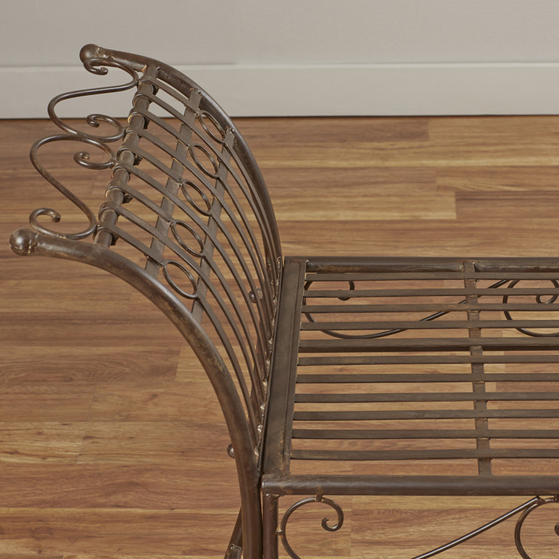 Banc de jardin en métal Kyel, Brun rustique