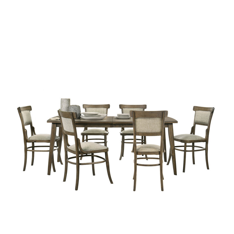 Ensemble de table de salle à manger 72 pièces avec chaises en tissu blanc cassé Vintage