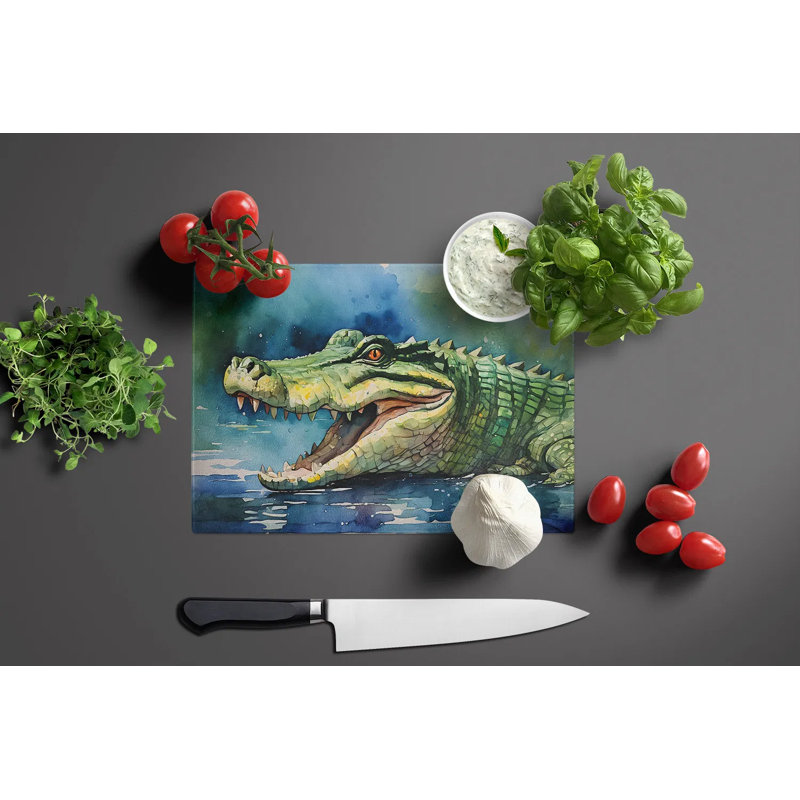 Planche à découper décorative en verre trempé avec œuvre d'art vibrante, planche à découper antidérapante pour la cuisine
