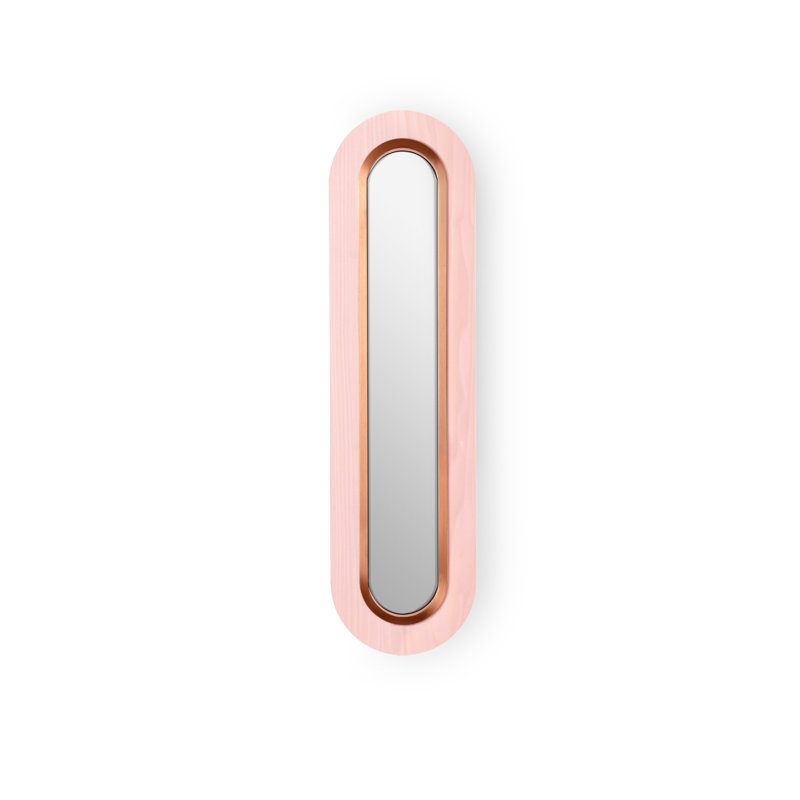 Lens 1 - Light LED Flush Mounted Sconce, Pale Rose, Matte Black, 30.7" H x 8.7" W x 1.8" D
