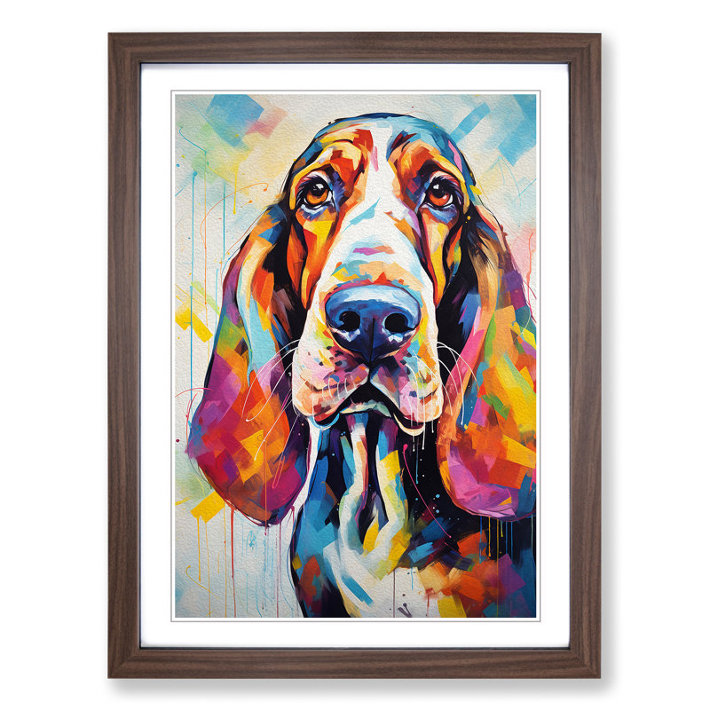 Single Picture Frame Print on Wood, 34cm H x 25cm W, Walnut Framed