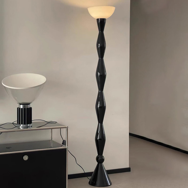 Black Iron + Glass Free form Floor Lamps