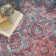 Machine Washable Oriental Blue/Brick Red Area Rug