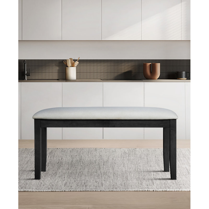 Shawn Polyester Upholstered Bench, Black