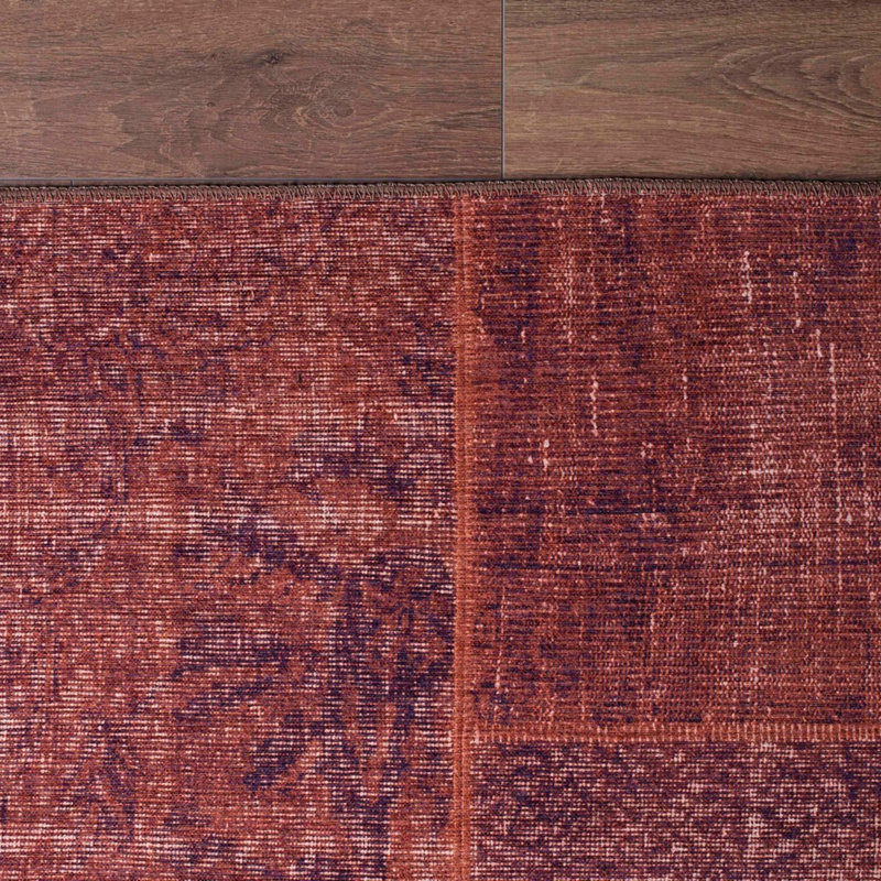 Tapis brun en polyester tissé à la machine Santa Rosa, Rond 7 pi 7 po