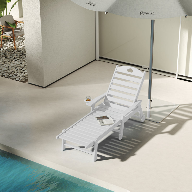 HDPE Patio Lounge chair(6Piece), White