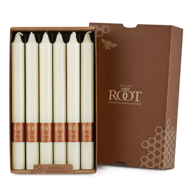 Bougie radiculaire sans parfum, H 9 po x l 0,88 po x P 0,88 po, Ivoire