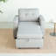 Upholstered Linen Convertible Chair-669927736