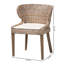 Chaise de salle à manger bohémienne en rotin naturel et bois d'acajou Kubu