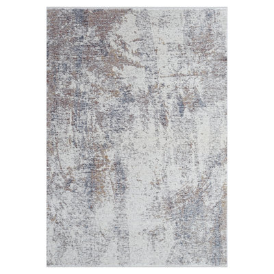 Tapis contemporain abstrait ivoire Aldridge Collection