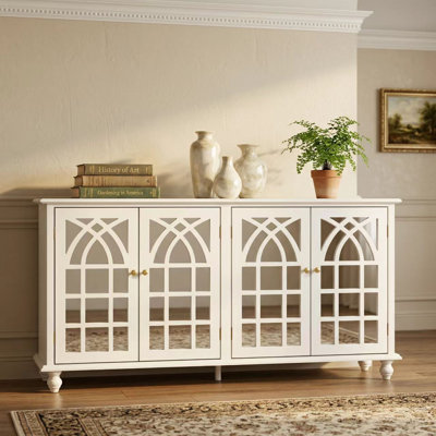 Alvapillai 63" Wide 4 Mirrored Doors Sideboard