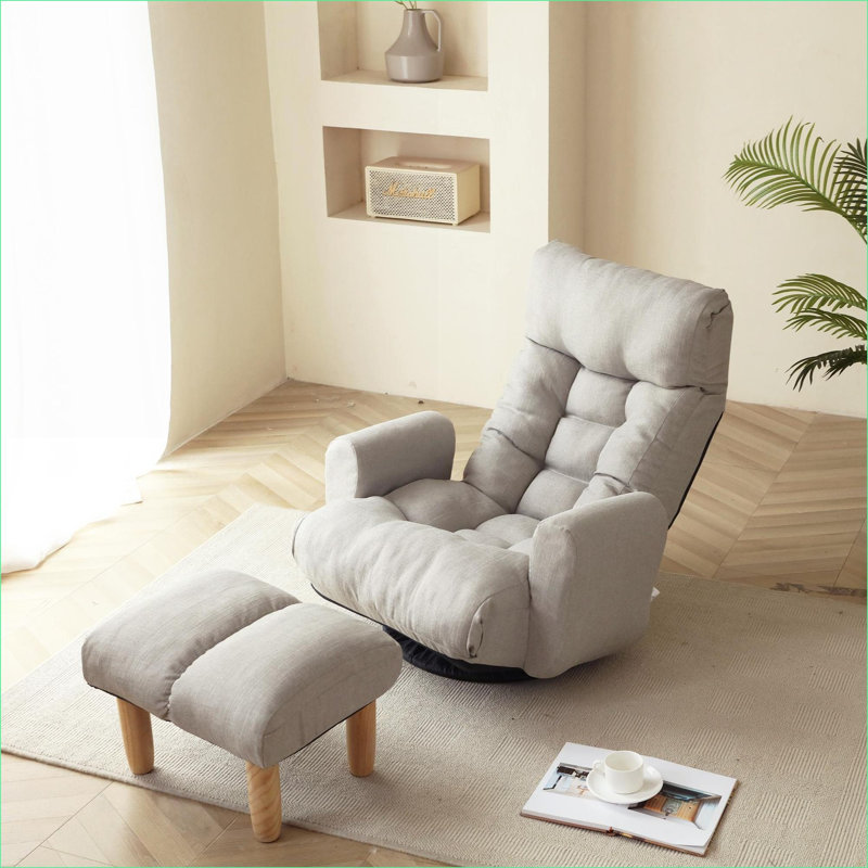 Méridienne de jeu à 5 angles réglable à 360 degrés, fauteuil de loisirs inclinable et ergonomique pour adultes | Lin | Gris ardoise