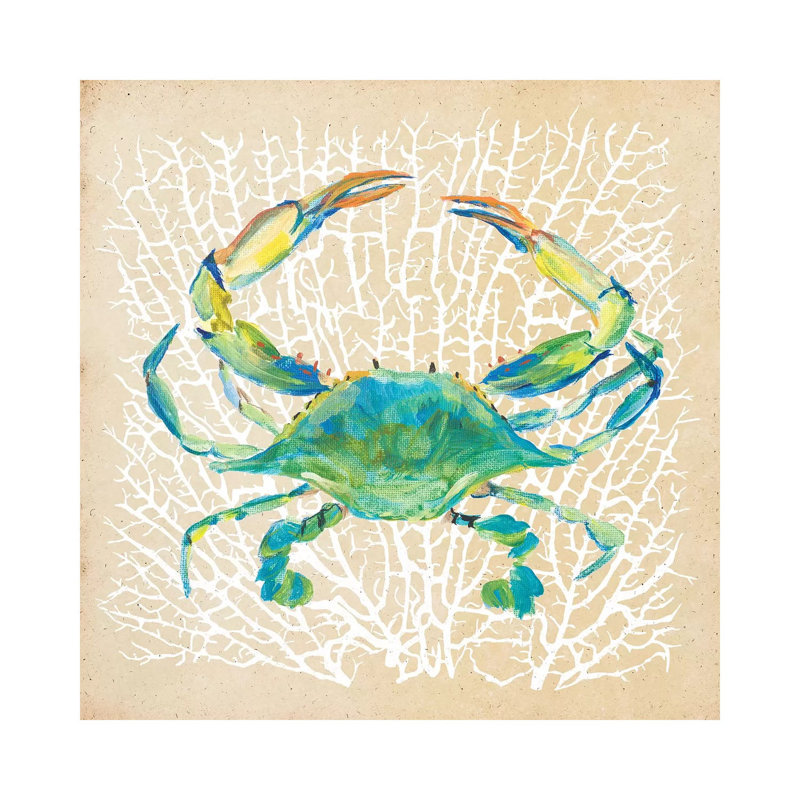 Sealife Crab by Julie Derice - Wrapped Canvas Gallery-Wrapped Canvas Giclée, 93.98 cm H x 93.98 cm W