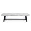 Banc de salle à manger en bois gris et noir avec lambris, style industriel moderne, structure en métal sablé 63 po x 14,36 po