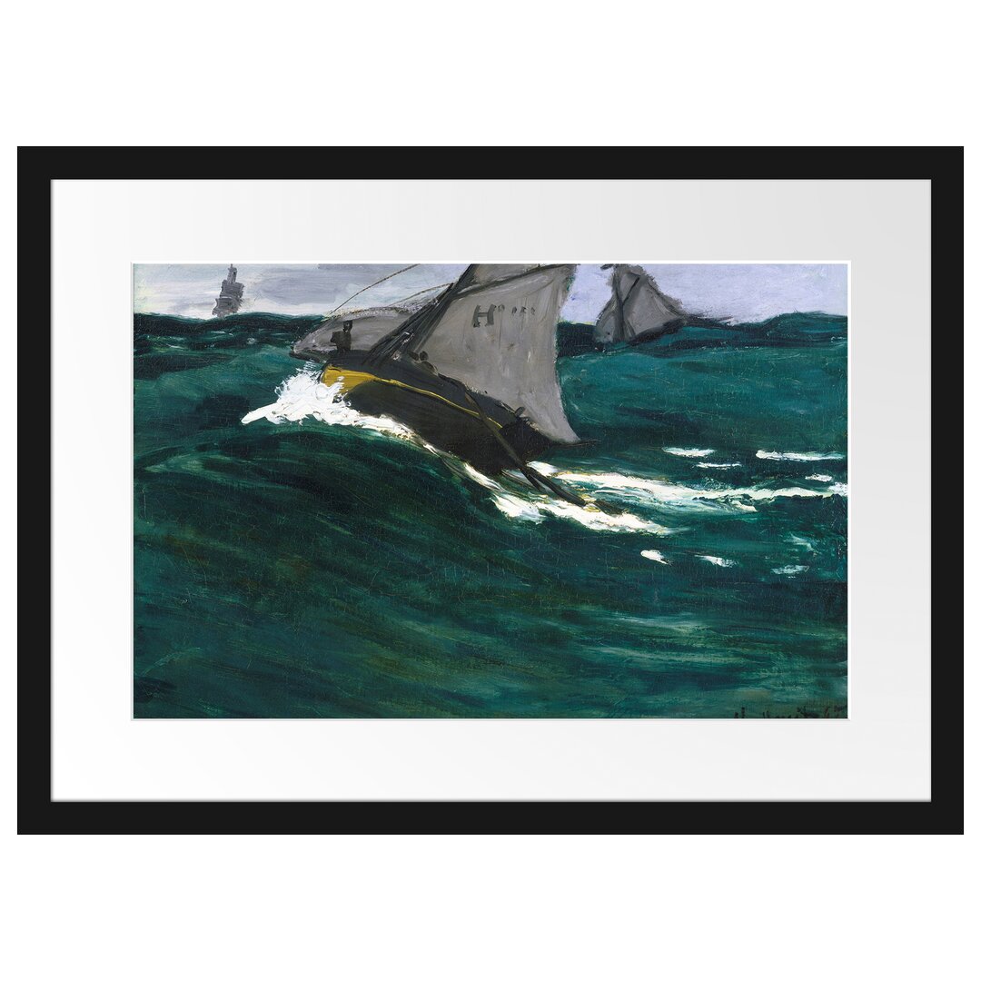 Gerahmter Kunstdruck The Green Wave von Claude Monet