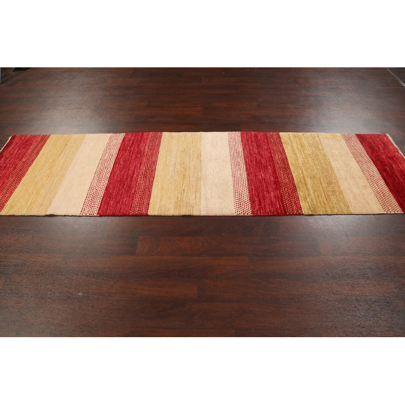 Tapis multicolore noué à la main 2 pi 9 po x 10 pi 2 po One-of-a-Kind