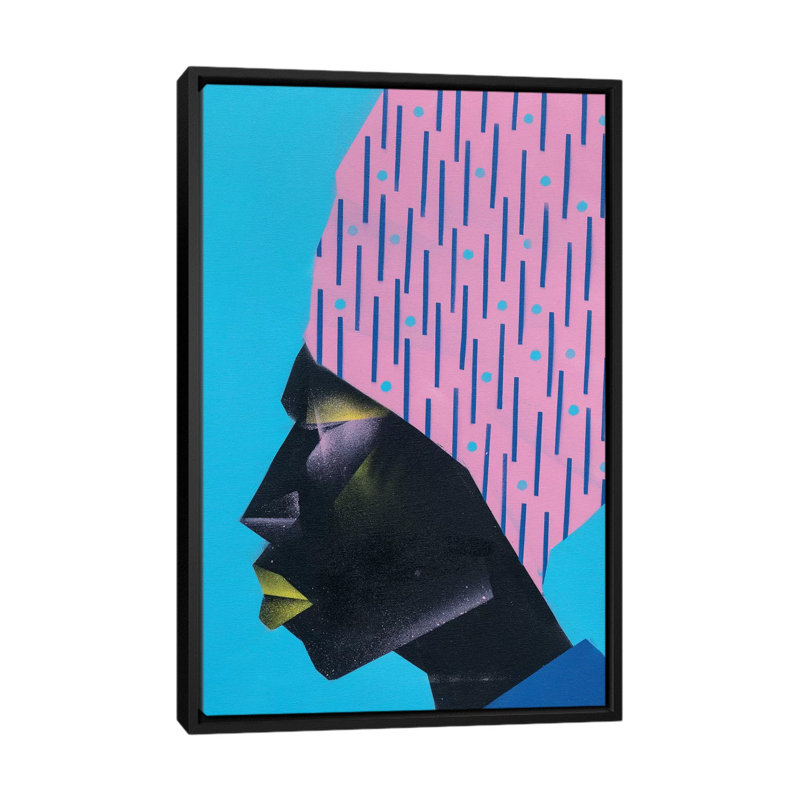Pink Turban by VCalvento - Print on Canvas, 101.6 cm H x 66.04 cm W, Black Framed
