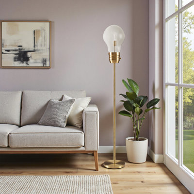 Lampe sur pied en métal de style contemporain 71 po H Zaria