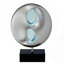 Lampe de table design ultra-moderne avec lumières DEL et miroir infini noir et argent