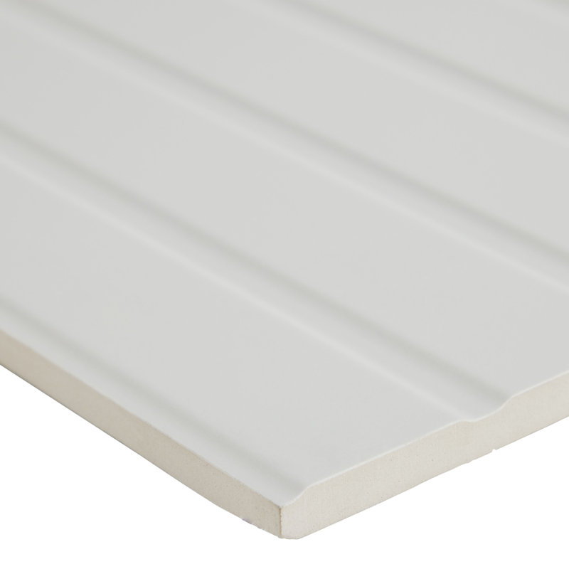 14" x 36" Ceramic Wood Look Wall Tile, White