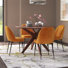 4-Person Round Solid Wood and Steel Pedestal Dining Set
