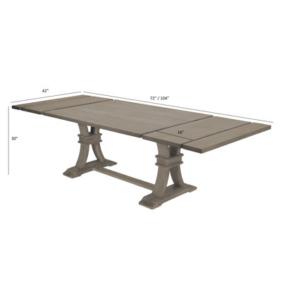Table de salle à manger à rallonge en bois rustique de 72 po à 104 po avec chaises en lin capitonnées Dions