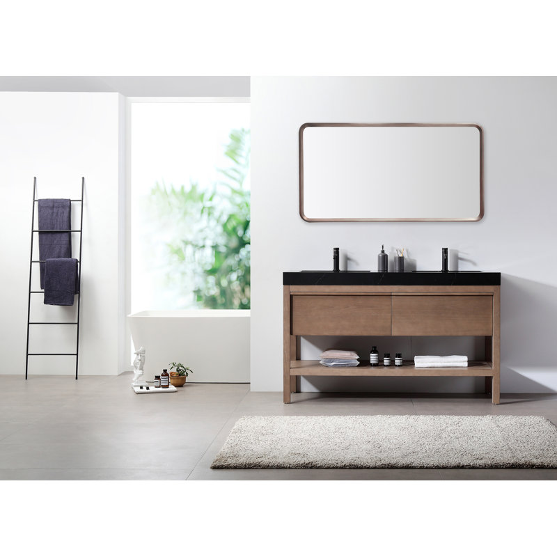 Vela Mirror, 29.5" x 55", Chestnut Oak