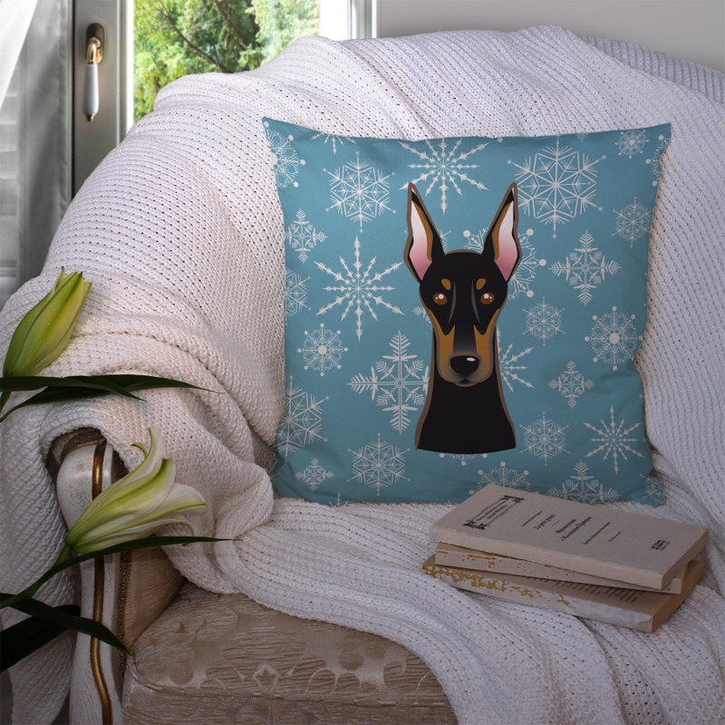  Coussin Snowflake Doberman 14 po