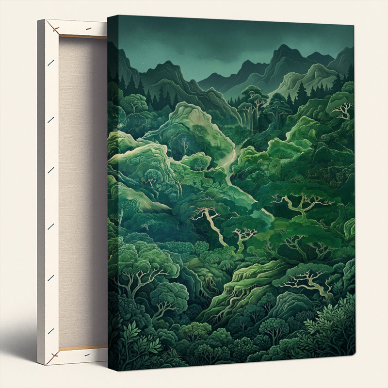 Ensemble de 1 tableau sur toile représentant un paysage forestier, 24"H x 18"W, Wrapped Canvas