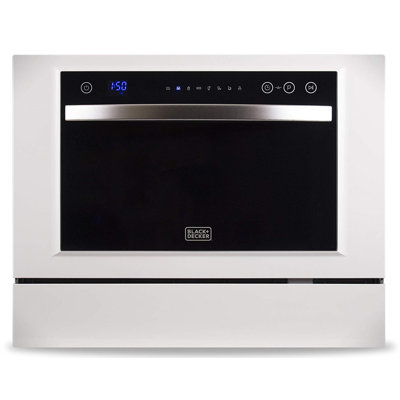 BCDP-Series BLACK+DECKER BCD6W Compact Countertop Dishwasher, 6 Place Settings, White
