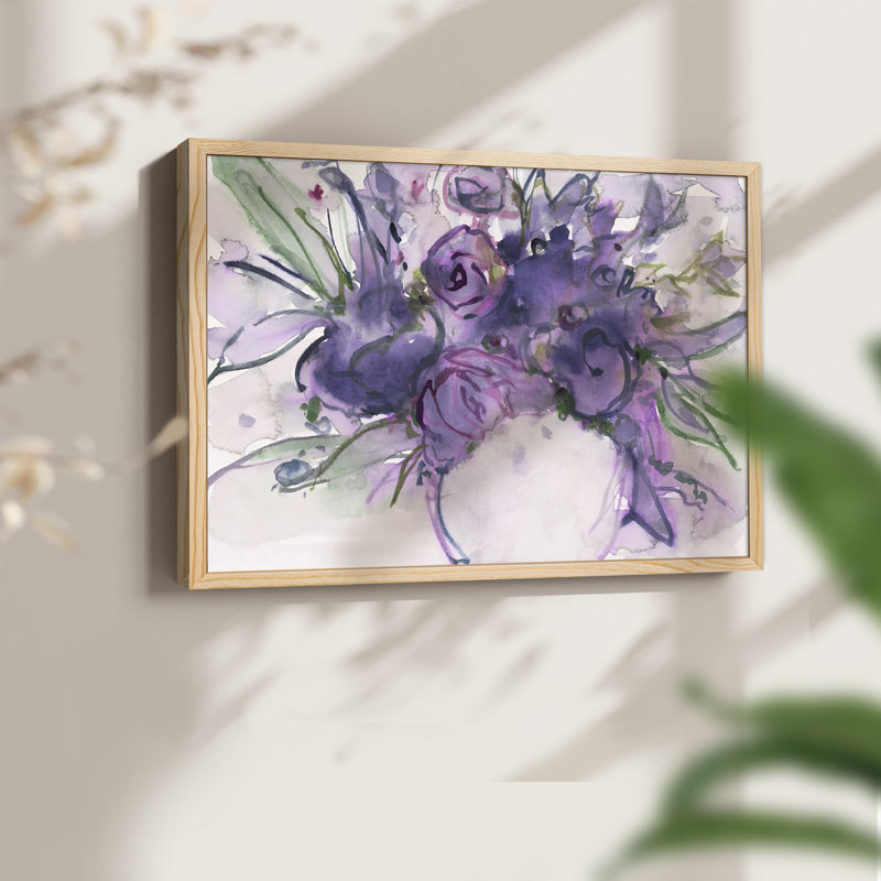 Lavender Floral Splendour I -Framed Print - Restickable, Natural, 22" H x 28" W