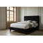 Grand lit plateforme en velours côtelé noir pour grand lit, chambre à coucher réglable de style contemporain moderne-143293346