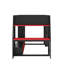 Lit mezzanine double pleine grandeur avec bureau, tablettes multiples, DEL et portemanteau suspendu-119172342