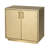 Sudie 32 in. W Wood and Leather 2 Door Accent Cabinet, Gold