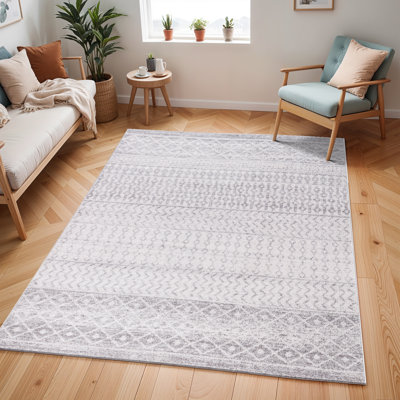 Narine Machine Woven Grey/White Indoor Rug
